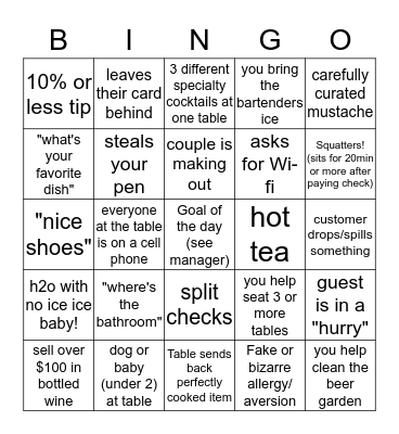 Server Bingo Card