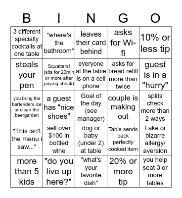 Server Bingo Card