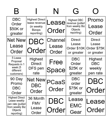 DFS Bingo Card