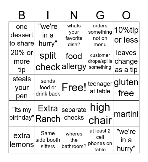 Mariner Bingo Card