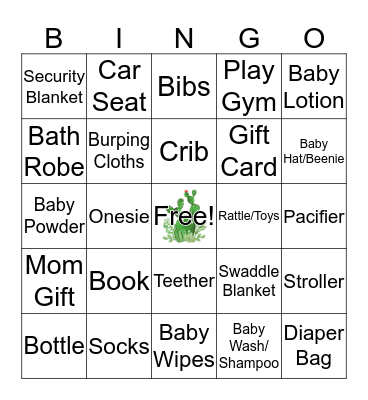 Baby Bingo Card