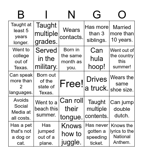 Colt Mingo-Bingo Card