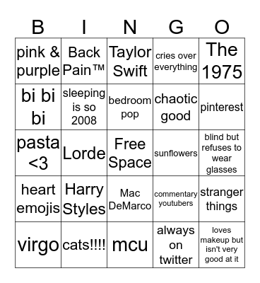 how similar are we Bingo Card