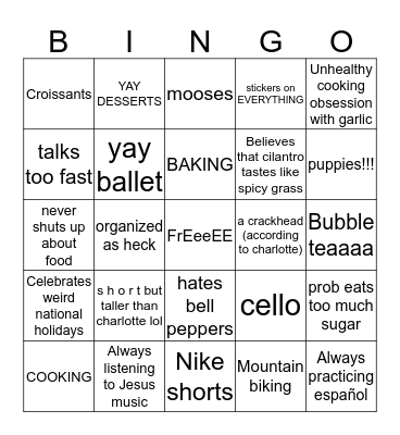 ~ l a u r e l ~ Bingo Card