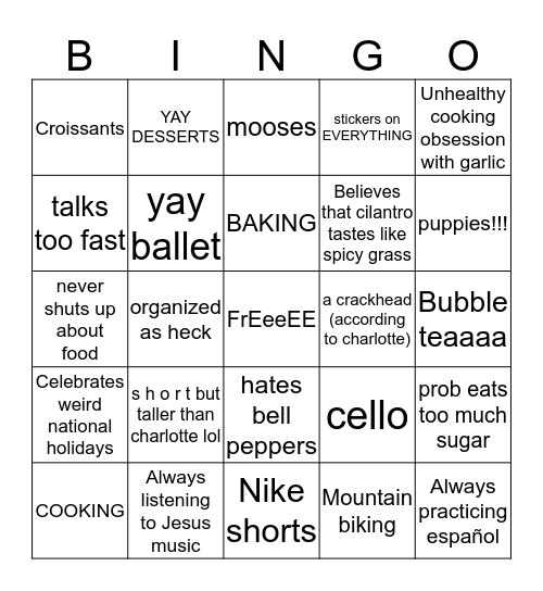 ~ l a u r e l ~ Bingo Card