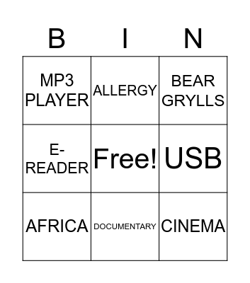 BINGO Card
