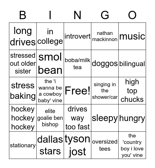 how similar are you to lily (@bnebishop)? Bingo Card
