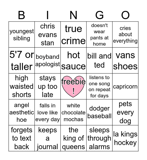 how similar are u to @ dustin browns Bingo Card