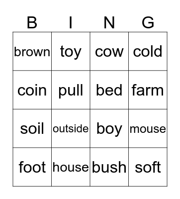 Phonics Bingo (round 2) Bingo Card