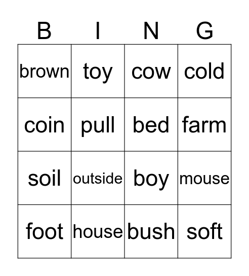 Phonics Bingo (round 2) Bingo Card