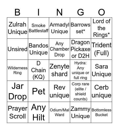 First Draft Bingo Card