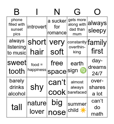 How similar are you to Julia  Bingo Card