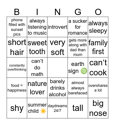 How similar are you to Julia  Bingo Card