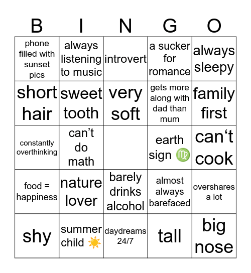 How similar are you to Julia  Bingo Card