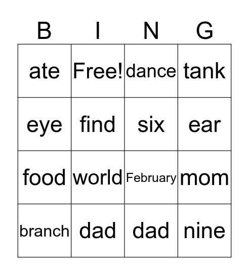 Bingo Card