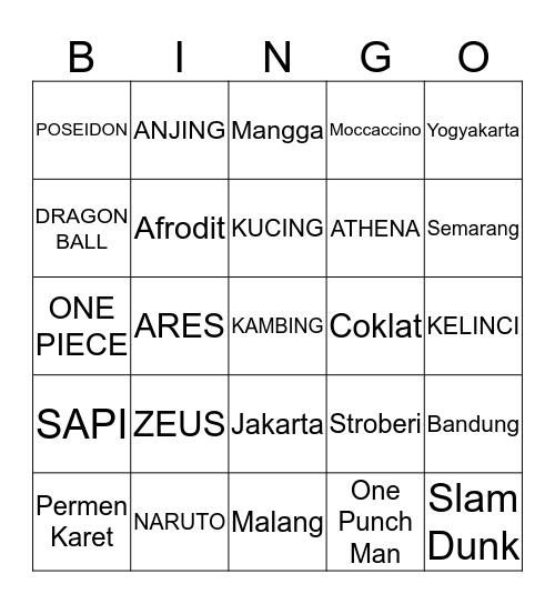 R E T T A Bingo Card
