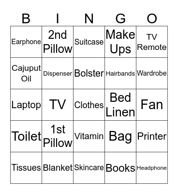 Kryssie’s Bingo Card