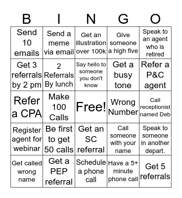 DSR BINGO Card