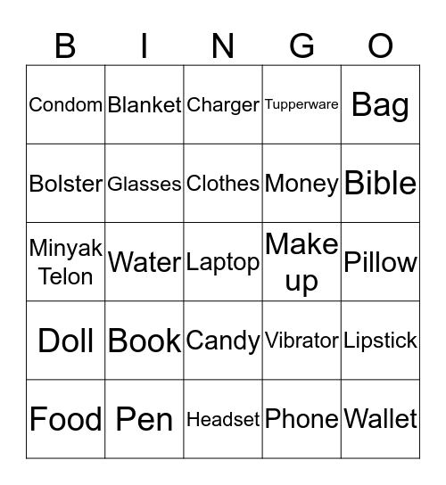 Rosie's Bingo Card