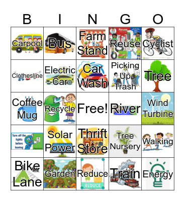 Saving Energy Bingo Card