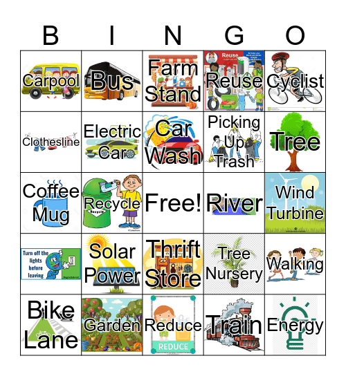 Saving Energy Bingo Card
