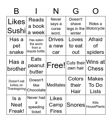 Calumet Staff BINGO Card