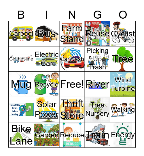 Save Energy Bingo Card