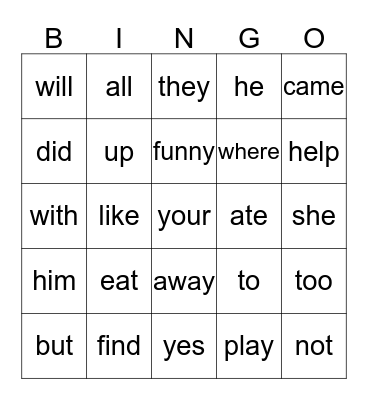 Popcorn Bingo Card