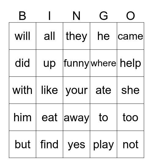 Popcorn Bingo Card