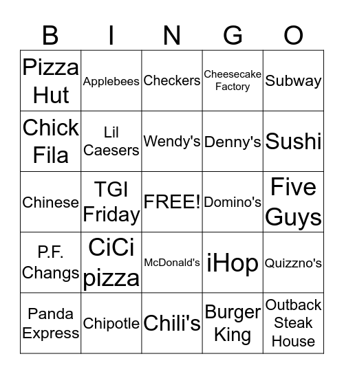 Bingo Card