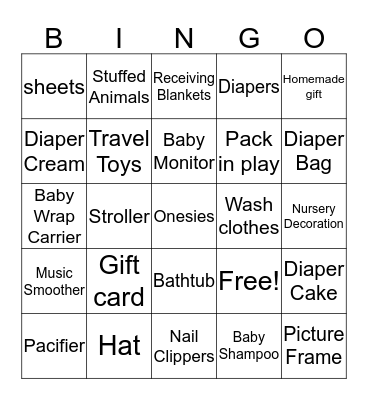 BABY BINGO Card