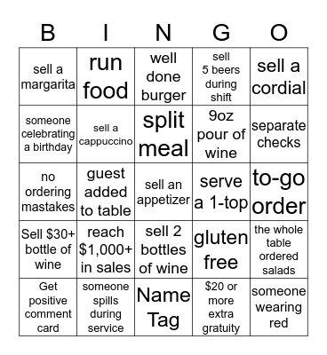 Vasari Bingo Card