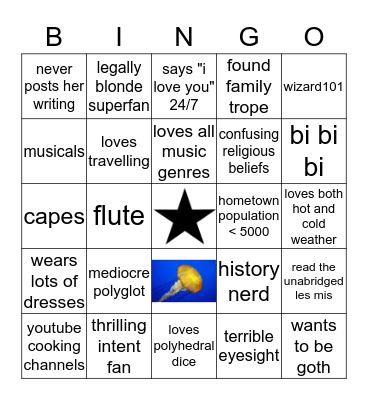 how similar are you to contessa? Bingo Card