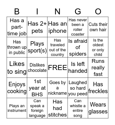 BaCk tO ScHooL BinGO! Bingo Card