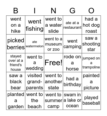 First Day of School Scavenger Hunt  Bingo Card