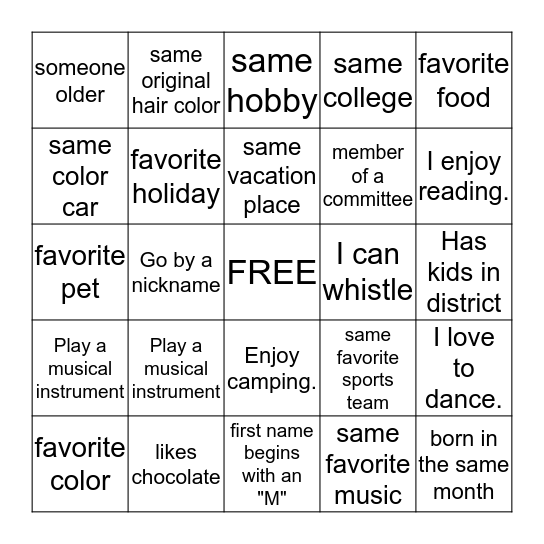Bingo Card