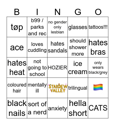 how similar are you to batttlingfear Bingo Card