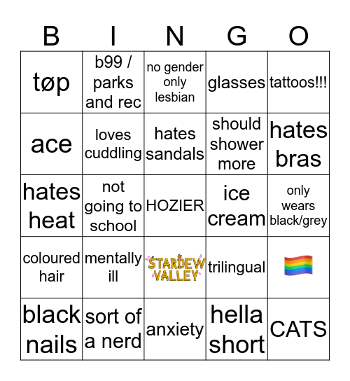 how similar are you to batttlingfear Bingo Card