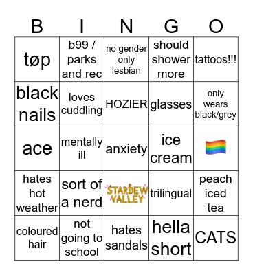 how similar are you to batttlingfear Bingo Card