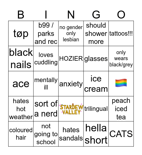 how similar are you to batttlingfear Bingo Card