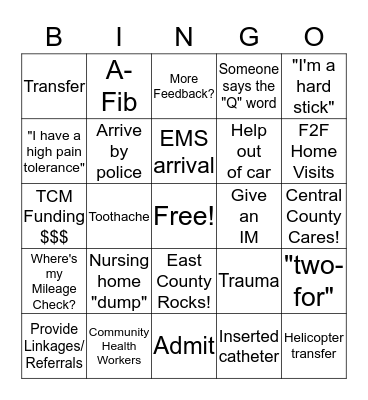 NURSE BINGO Card