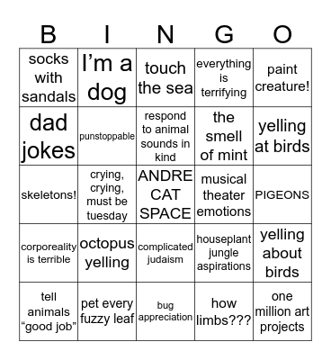 BingOllie Bingo Card