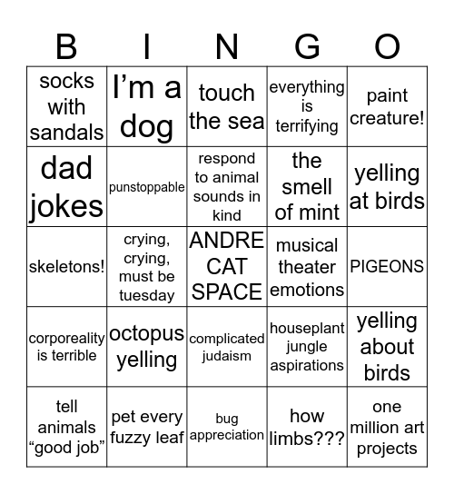 BingOllie Bingo Card