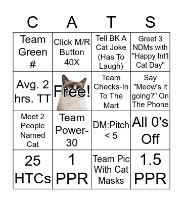 CAT DAY BINGO Card
