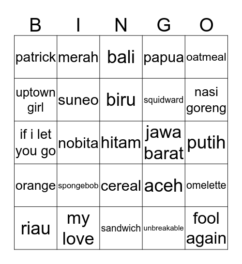 seungwooni Bingo Card