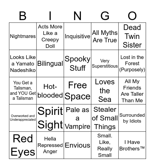 How Similar Are You to Okuni Tomioka? Bingo Card