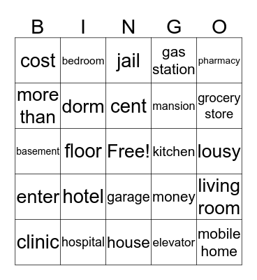 ASL Unit 9 Bingo Card