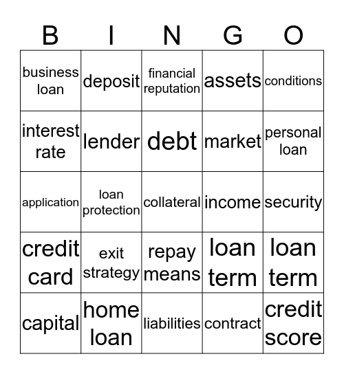Lending Fundamentals Bingo Card