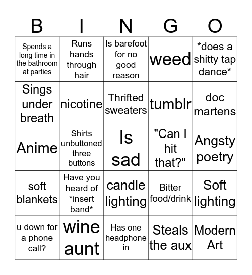 Noah Culture Bingo Card