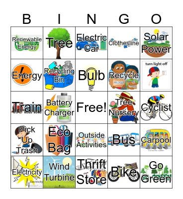 Save Energy Bingo Card